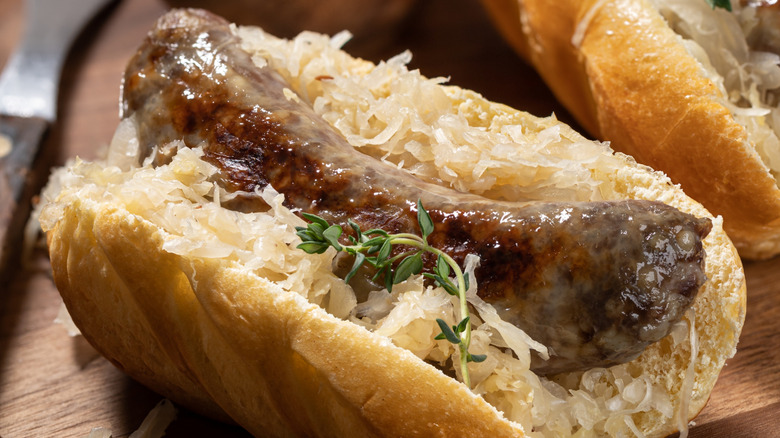 bratwurst on a bun