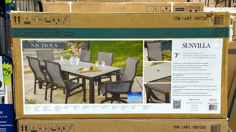 Box of SunVilla Nichols 7-piece Sling Outdoor Patio Dining Set