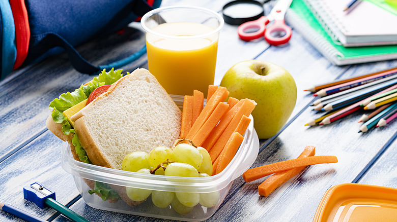 sandwich with fruits and veggies