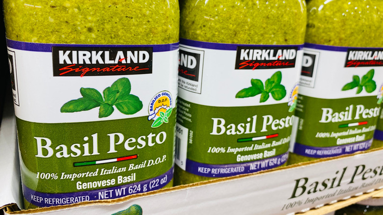 Jars of Kirkland Signature Basil Pesto