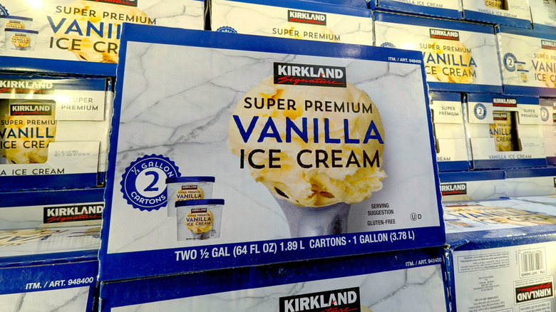 Box of Kirkland Signature Super Premium Ice Cream
