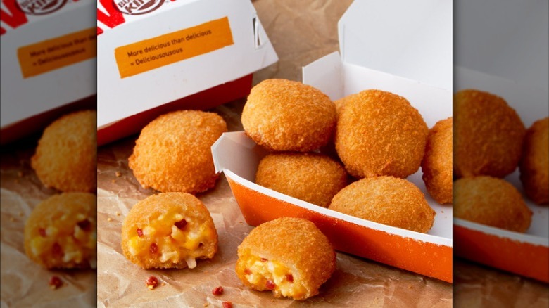 Bacon cheesy tots on a table