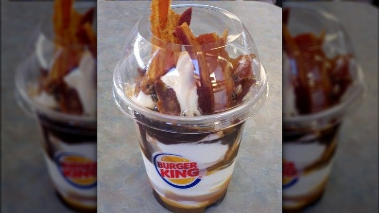 BK bacon sundae on table