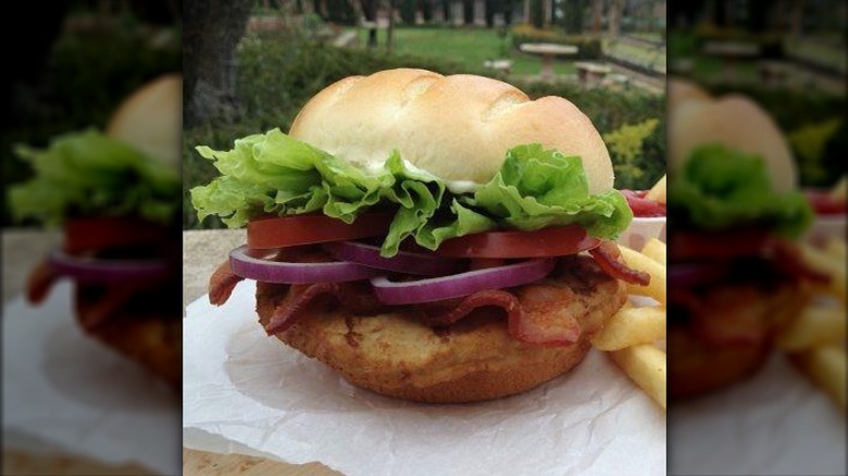 Burger King Turkey Burger on a table