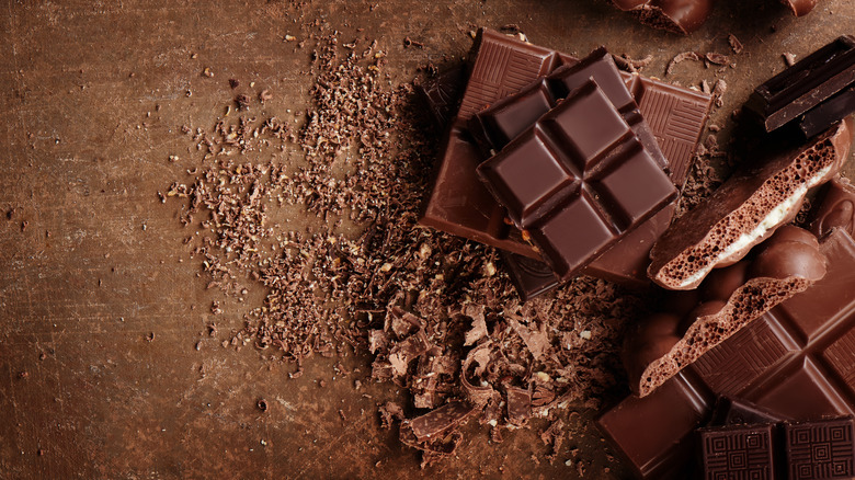 chocolate on a brown background