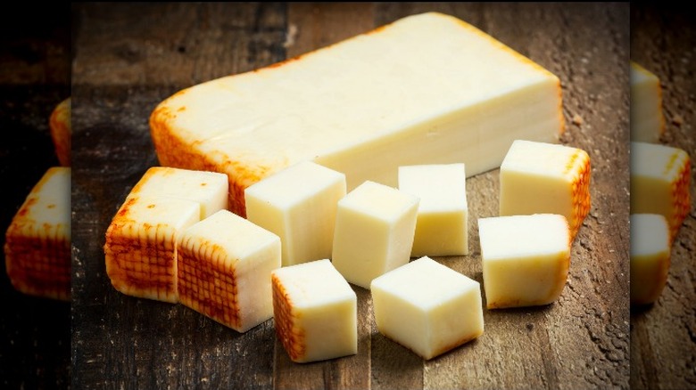 Chunks of muenster cheese