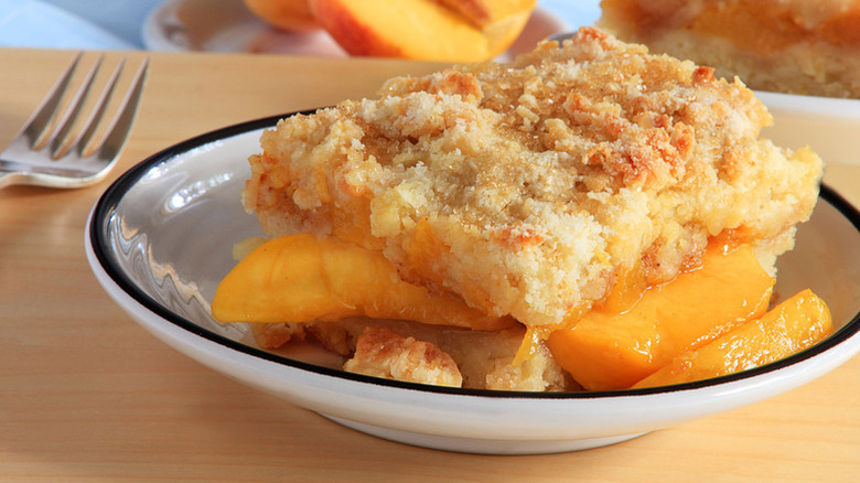 Bowl of Old-Fashioned Peach Cobbler