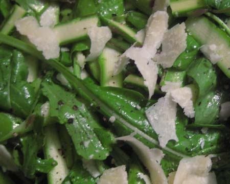 Shaved Asparagus, Arugula, and Parmesan