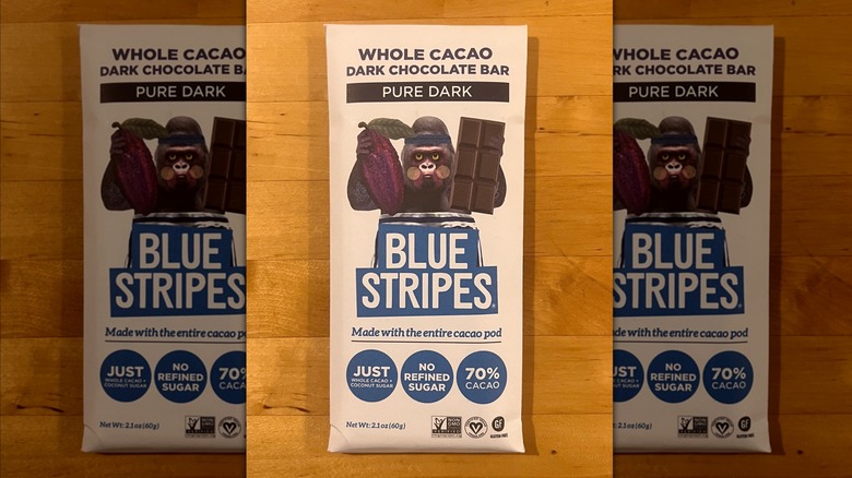 Blue Stripes chocolate bar
