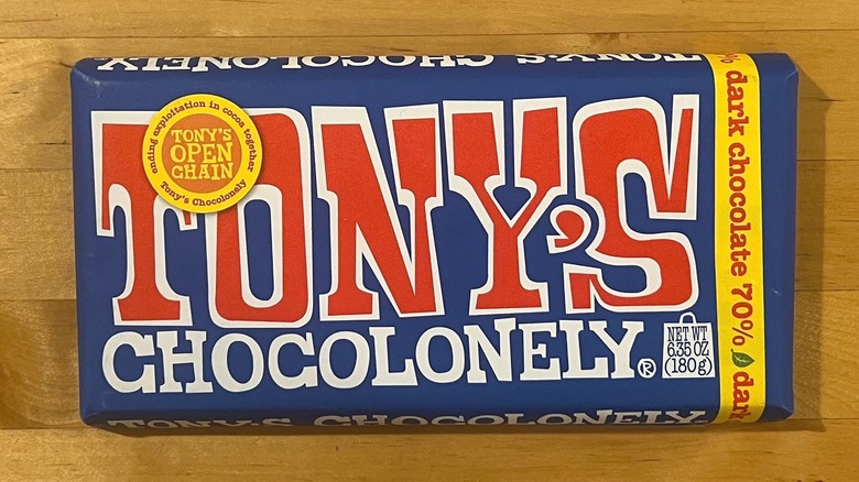 Tony's Chocolonely dark chocolate bar