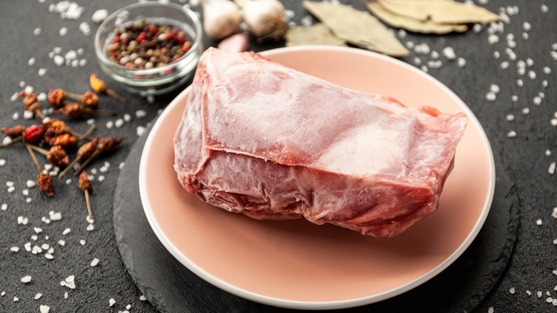 raw meat on counter