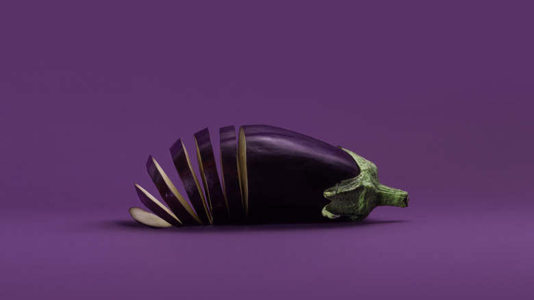 Sliced globe eggplant