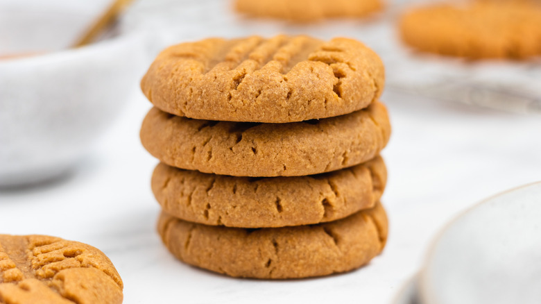 stack of peanut butter cookies