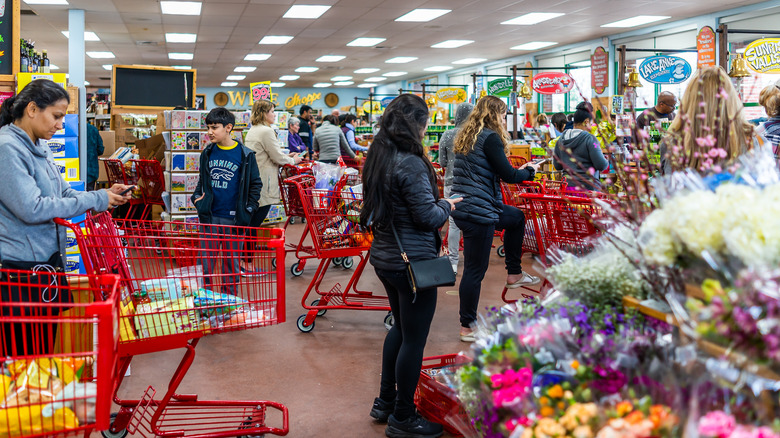 line at Trader Joe's registers