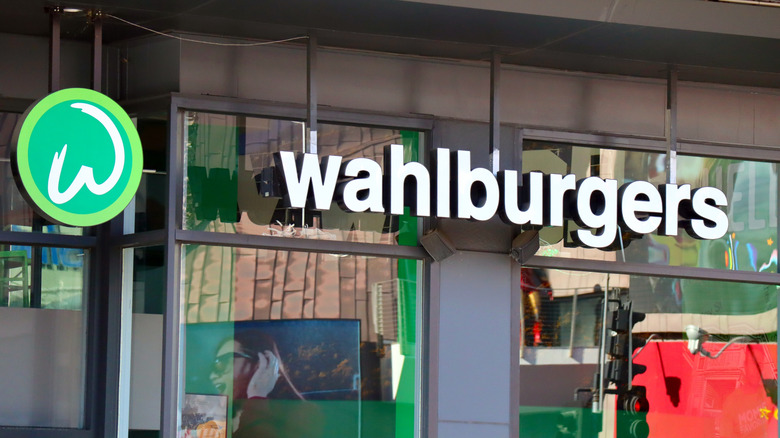 Exterior signage for a Wahlburgers location
