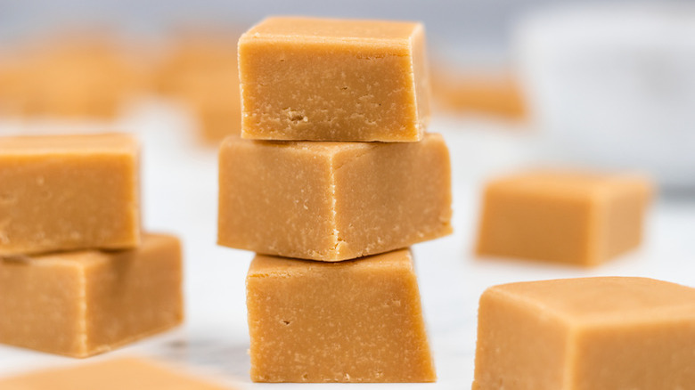 stacked squares of fudge