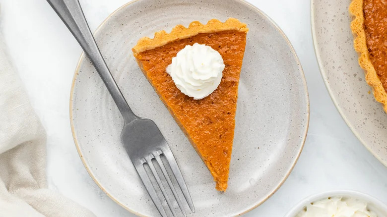 slice of sweet potato pie