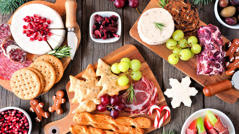 Christmas-themed charcuterie board