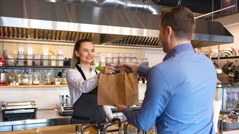 Man picking up order