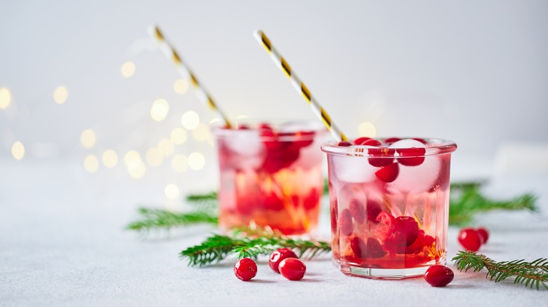 Festive cranberry mocktails