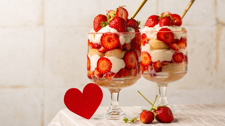 Two strawberry trifles