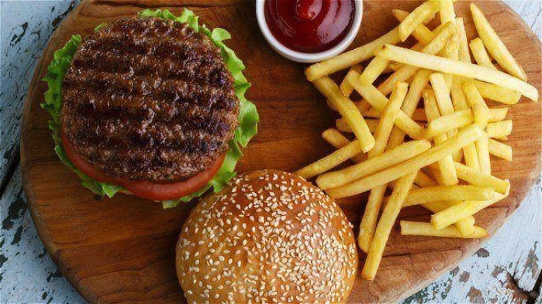 Burger and fries