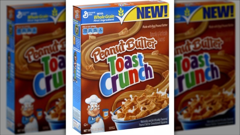 A box of Peanut Butter Toast Crunch