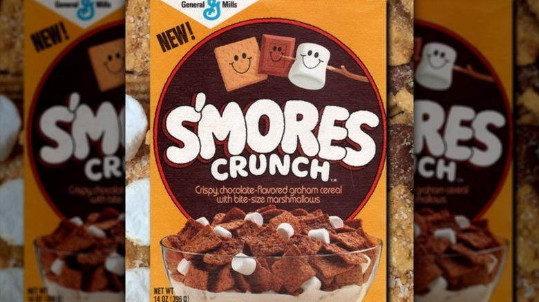 A box of General Mills S'Mores Crunch Cereal