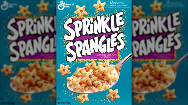 A box of General Mills Sprinkle Spangles Cereal