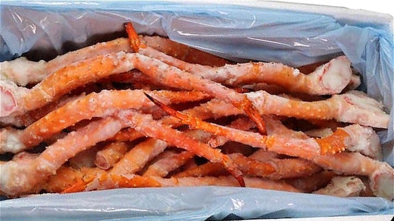 cooler of King crab legs