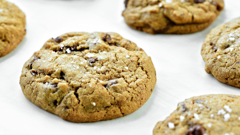 Chocolate chip cookies with sea salt