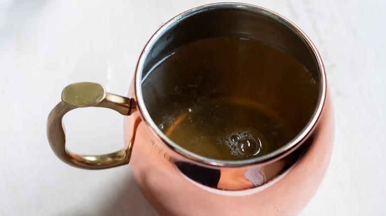 Moscow mule in a classic copper mug