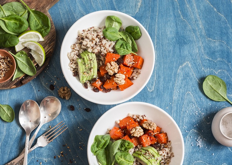 Fall Quinoa Salad With Sweet Potatoes, Walnuts, and Raisins