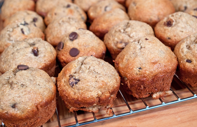 Banana Muffins With Chocolate Chunks