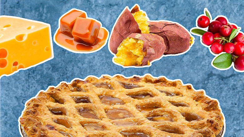 Apple pie with various ingredients