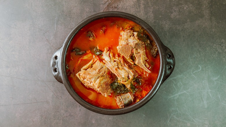 Gamjatang in a pot