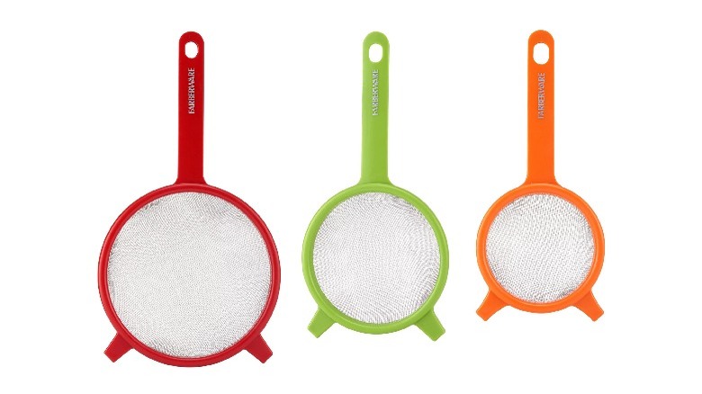 trio of food strainers