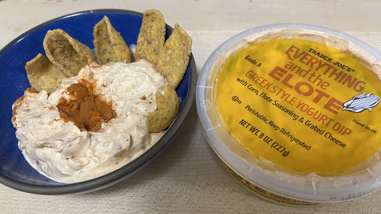 Corn chips and yogurt dip