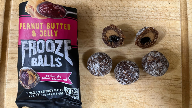 Frooze Balls package and snacks