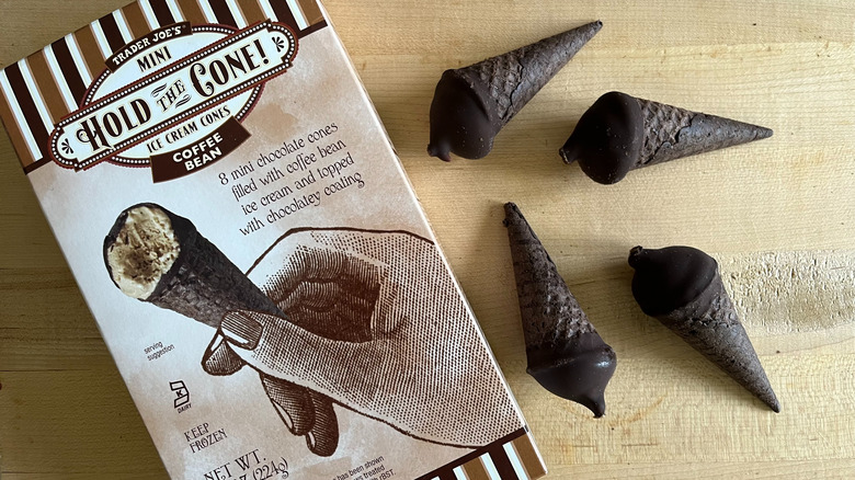 Chocolate coffee ice cream cones