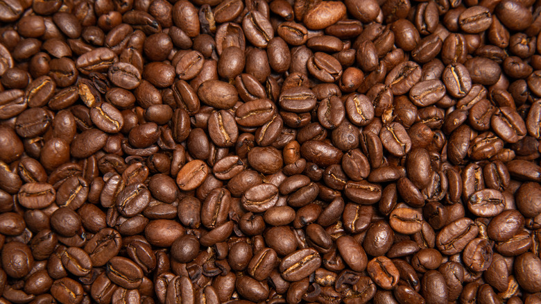 Close up of coffee beans