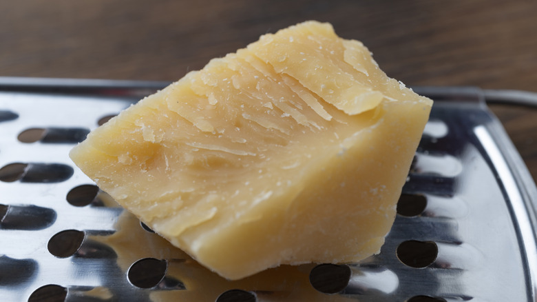 Wedge of parmesan cheese