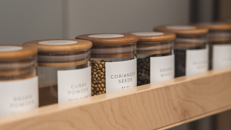 Spices stored in the pantry