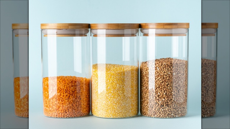 Containers of whole grains