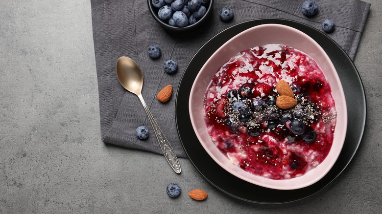 Jam on oatmeal