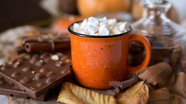 Mini marshmallows in mug