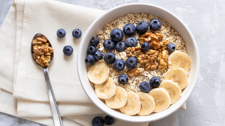 Nuts on oatmeal