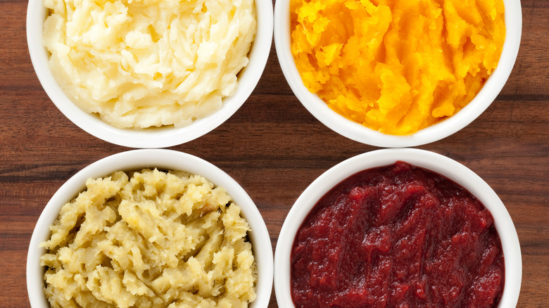 Puréed root veggies on oatmeal