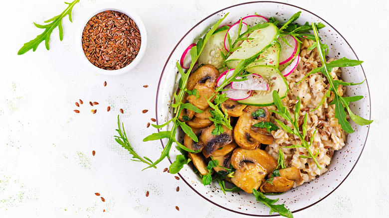 Veggies on oatmeal