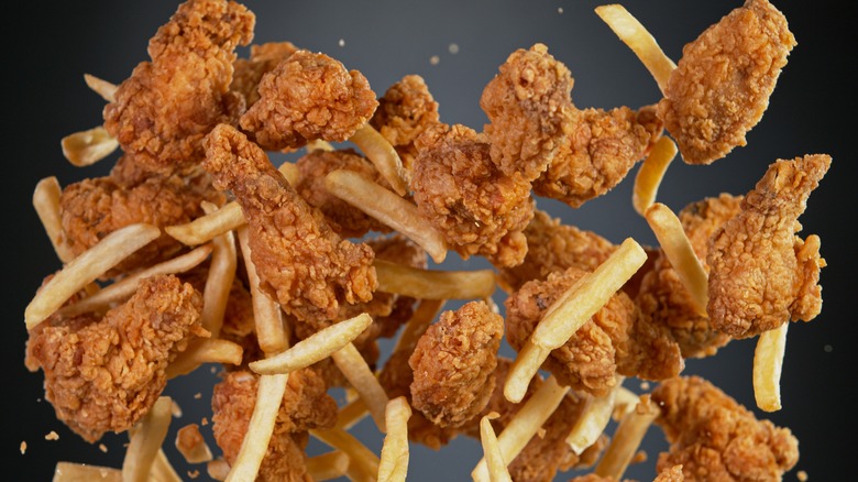 Fried chicken and fries